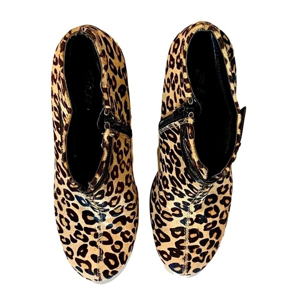 Aerosoles Patrol Car Leopard Print Ankle Boots Diamond Flex Outsole Size 7 M - Picture 7 of 13